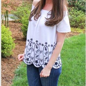 White off the shoulder top